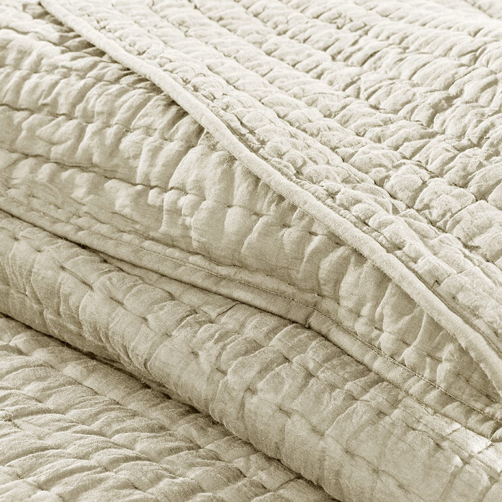 Hand Quilted Coverlet- Ivory