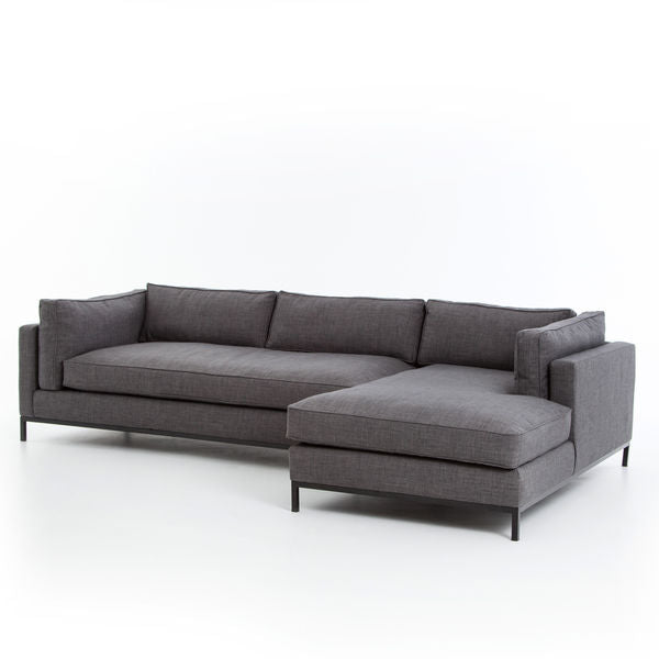 Grant Sectional Sofa with RIGHT Chaise - Charcoal