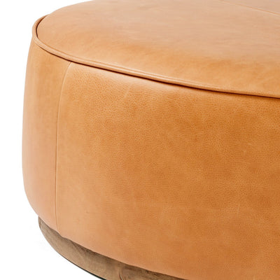 Sinclair Large Round Ottoman - Palermo Butterscotch