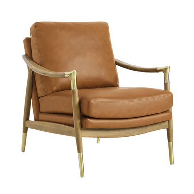 Langford Performance Velvet Accent Armchair in Moss Green Walnut