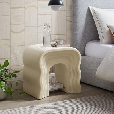 Jorin Squiggle Side Table in Ivory