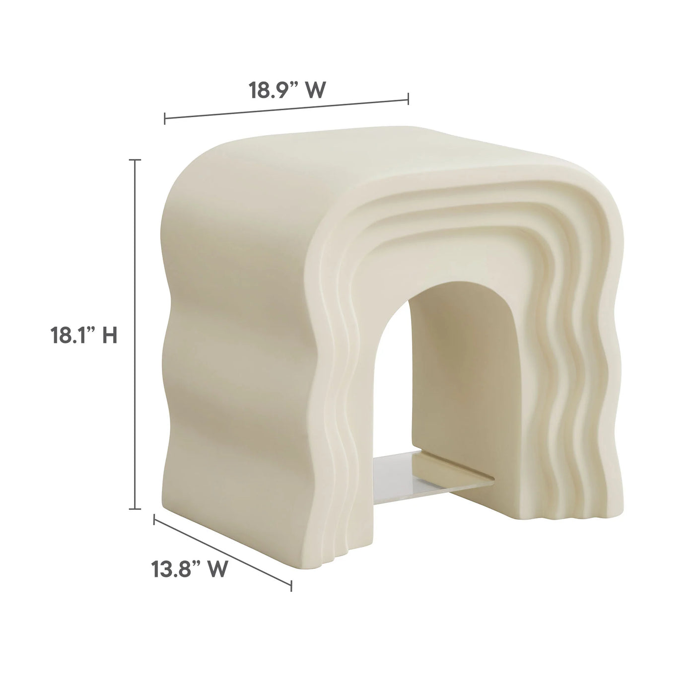 Jorin Squiggle Side Table in Ivory