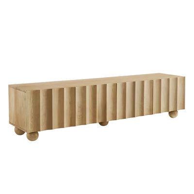 Sorren Scalloped 71" Wood TV Stand in Walnut