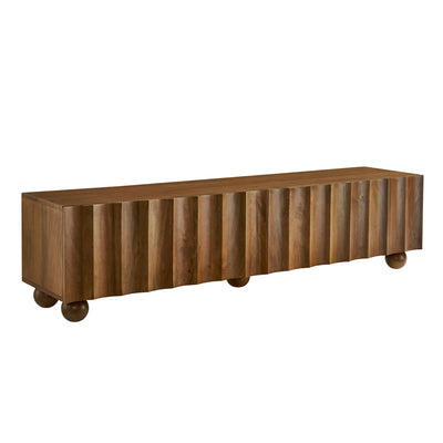 Sorren Scalloped 71" Wood TV Stand in Walnut