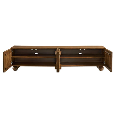 Sorren Scalloped 71" Wood TV Stand in Walnut