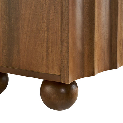 Sorren Scalloped 71" Wood TV Stand in Walnut