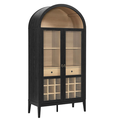 Nolan Arched Bar Cabinet in Black