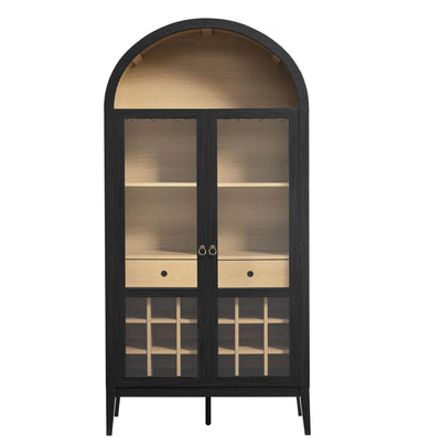 Nolan Arched Bar Cabinet in Black