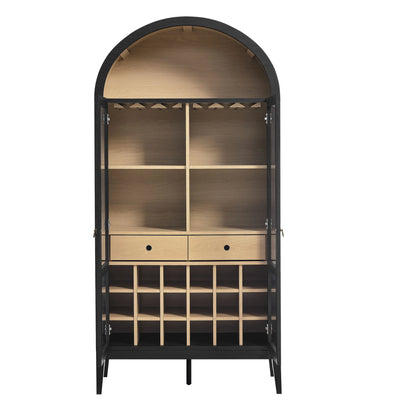 Nolan Arched Bar Cabinet in Black