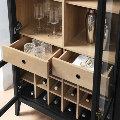 Nolan Arched Bar Cabinet in Black
