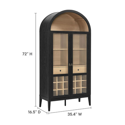 Nolan Arched Bar Cabinet in Black