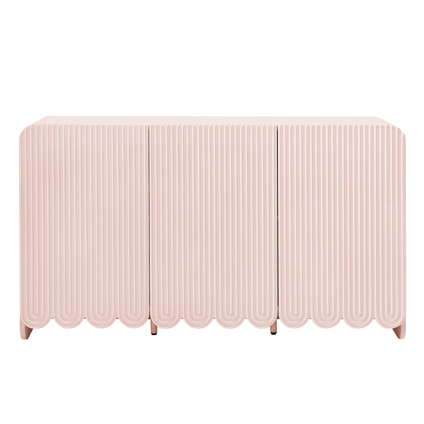 Dahlia Fluted and Scalloped Sideboard Storage Cabinet in Sage