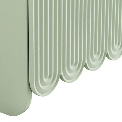 Dahlia Fluted and Scalloped Sideboard Storage Cabinet in Sage