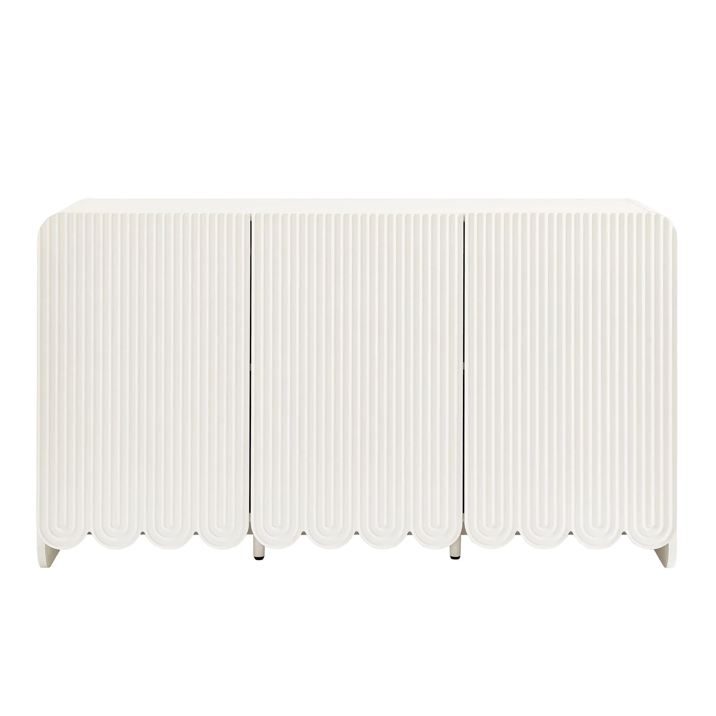 Dahlia Fluted and Scalloped Sideboard Storage Cabinet in Sage
