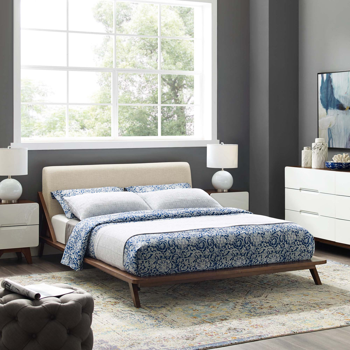 Drake Bed- Walnut Beige