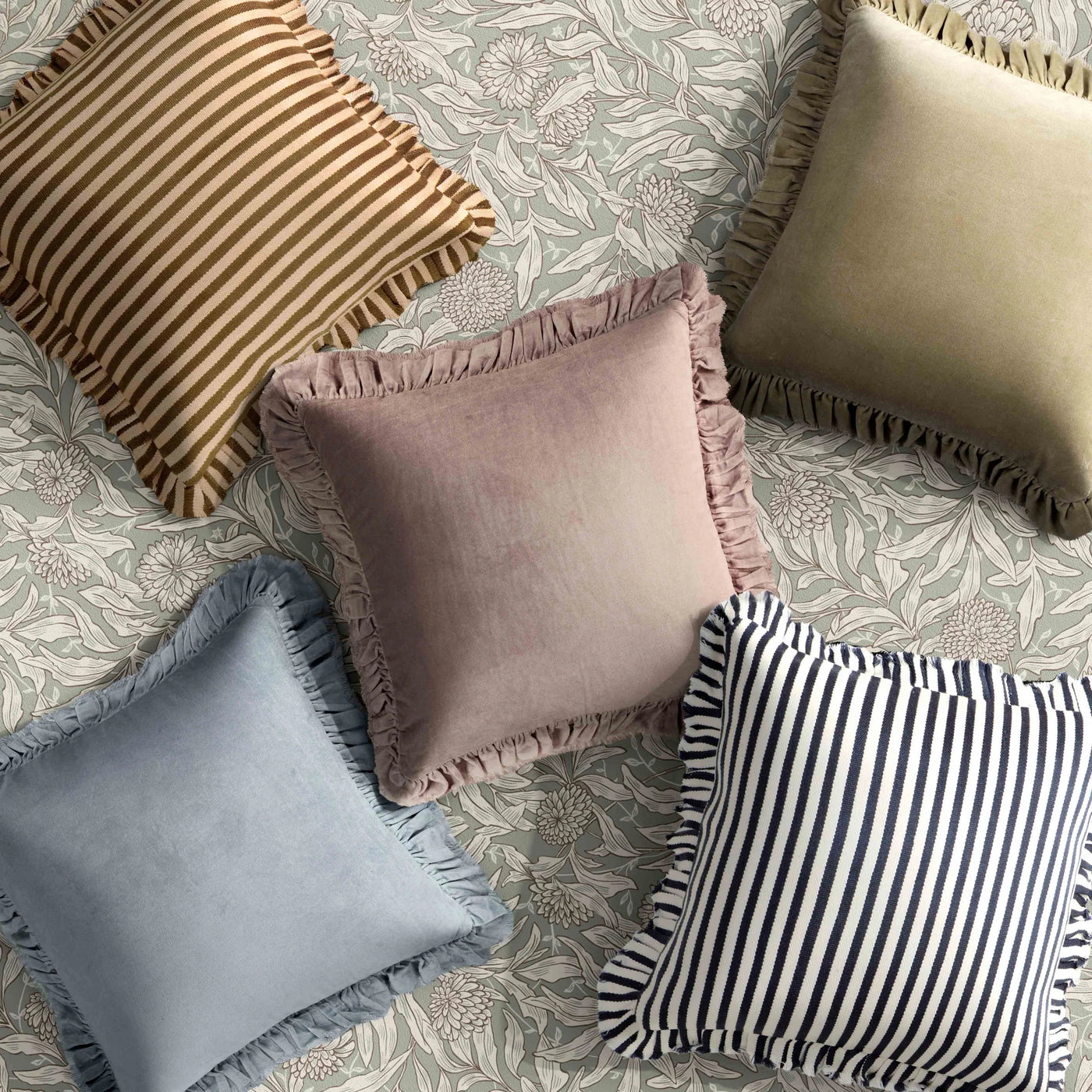 Distressed Blue Velvet Pillow