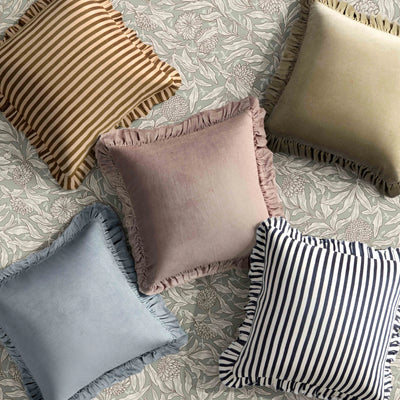 Distressed Beige Velvet Pillow