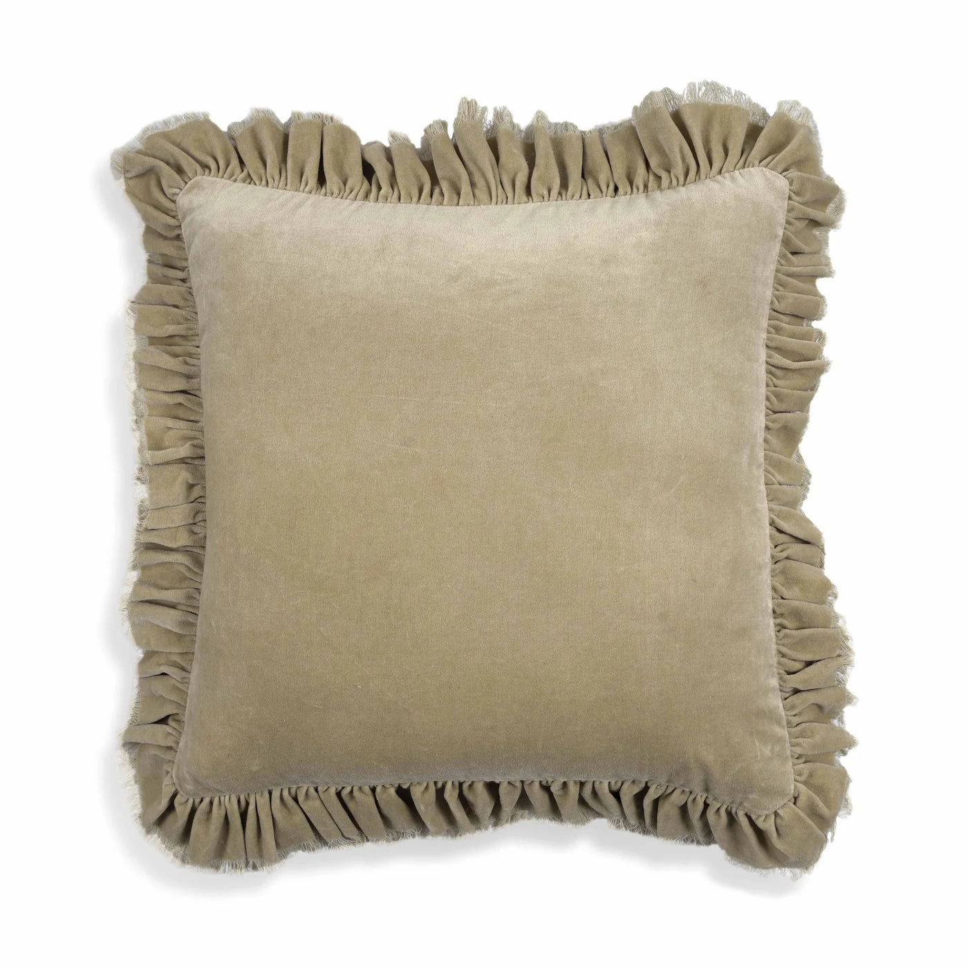 Distressed Beige Velvet Pillow