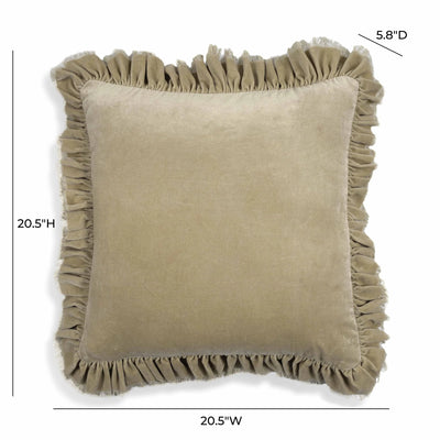 Distressed Beige Velvet Pillow