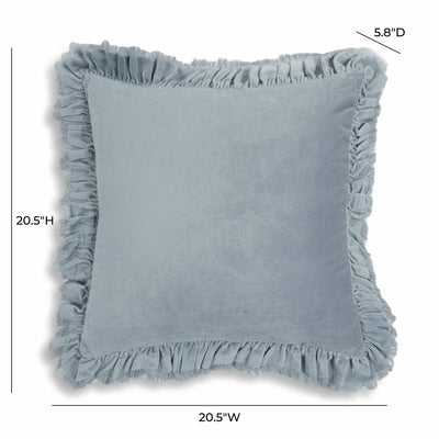 Distressed Blue Velvet Pillow