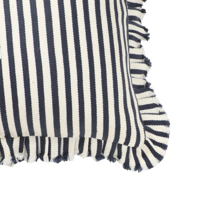 Alessia Striped Ruffle Square Accent Pillow