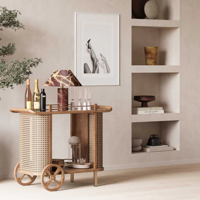 Emerson Rattan Bar Cart