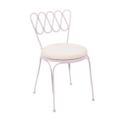 Livia Pink Wrought Iron Outdoor Chair