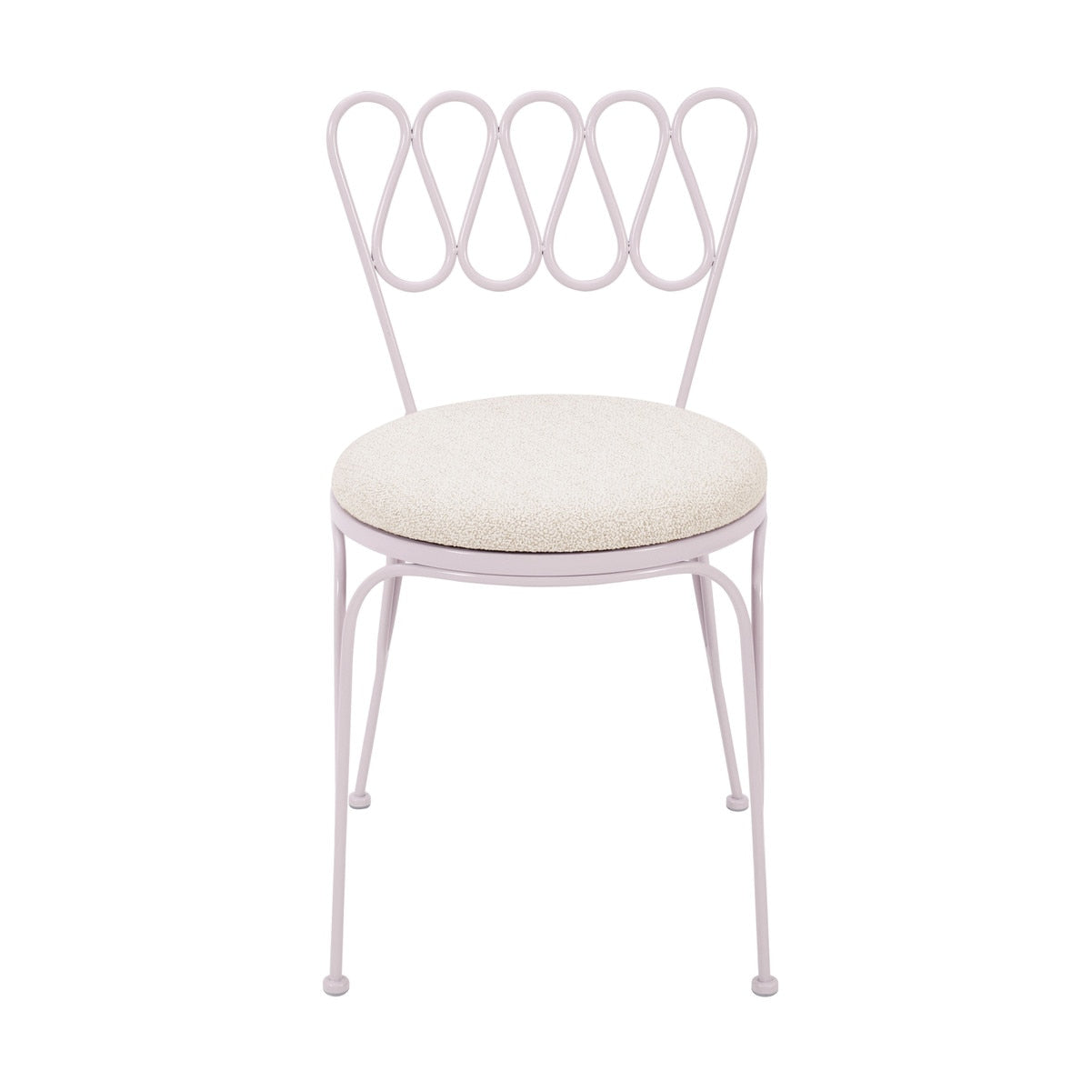 Livia Pink Wrought Iron Outdoor Chair