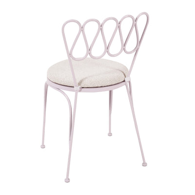 Livia Pink Wrought Iron Outdoor Chair