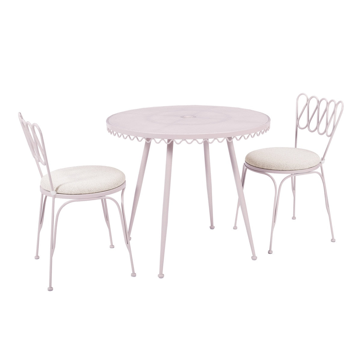 Livia Pink Wrought Iron Outdoor Chair
