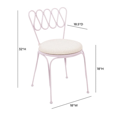 Livia Cream Wrought Iron Outdoor Chair