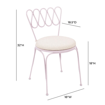 Livia Pink Wrought Iron Outdoor Chair