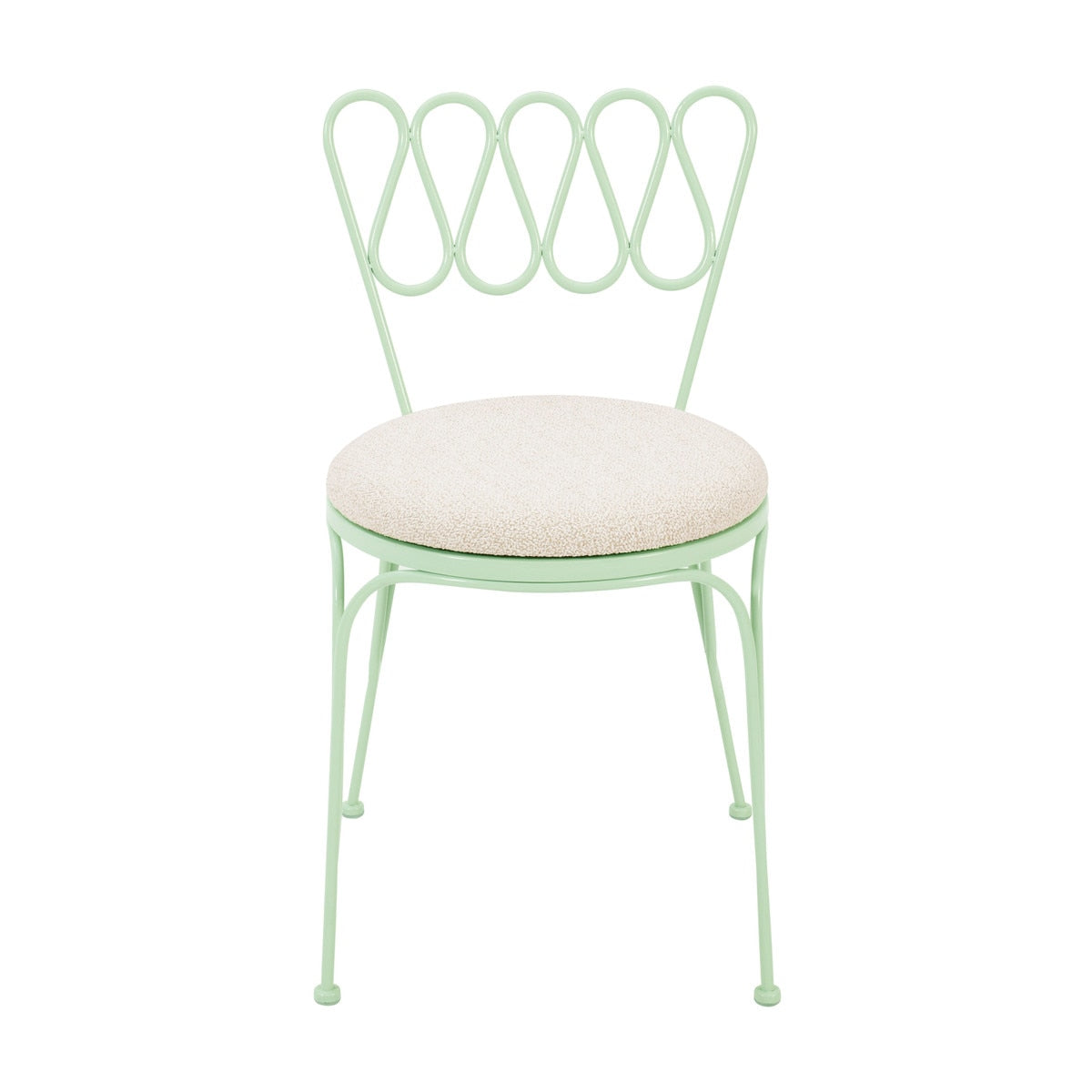 Livia Mint Green Wrought Iron Outdoor Chair
