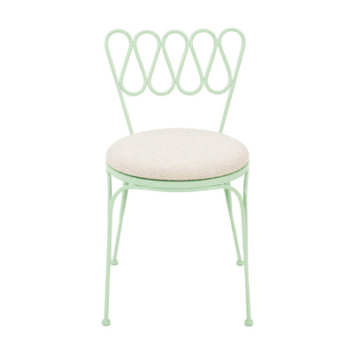 Livia Mint Green Wrought Iron Outdoor Chair