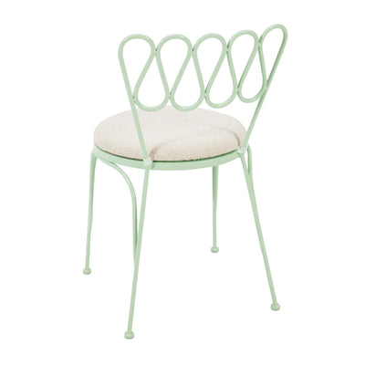 Livia Mint Green Wrought Iron Outdoor Chair