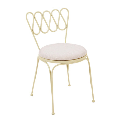 Livia Cream Wrought Iron Outdoor Chair