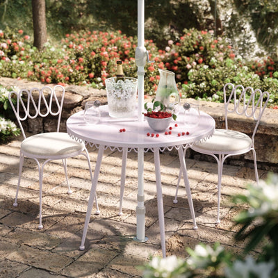 Livia Pink Wrought Iron Outdoor Cafe Table