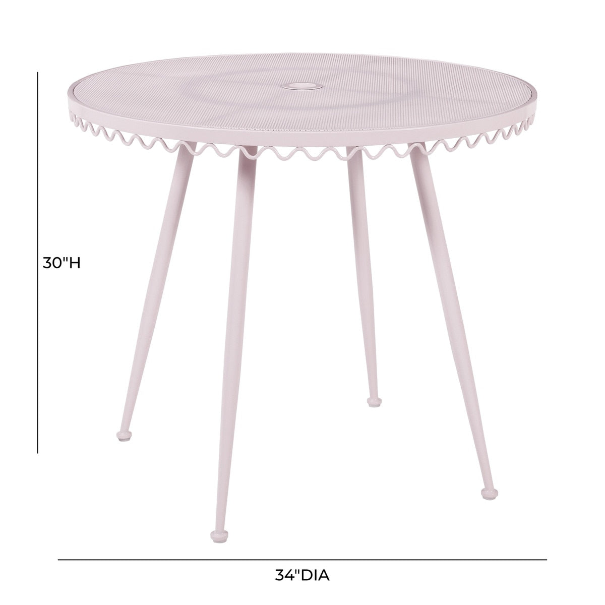 Livia Pink Wrought Iron Outdoor Cafe Table