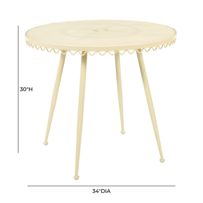 Erica Cream Wrought Iron Outdoor Cafe Table