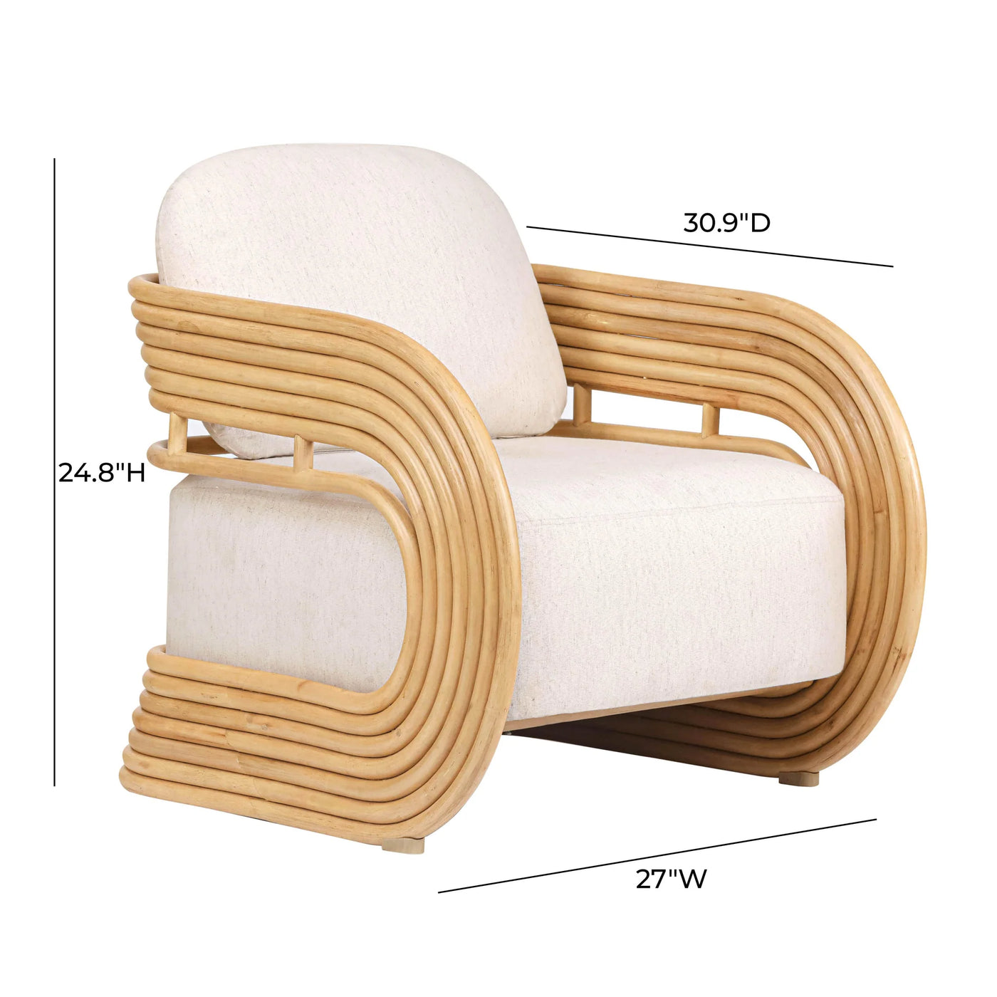 Serena Cream Natural Rattan Accent Chair