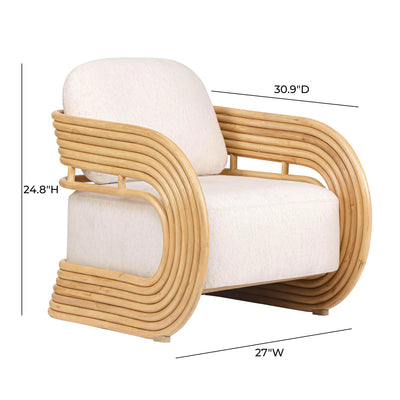 Serena Cream Natural Rattan Accent Chair