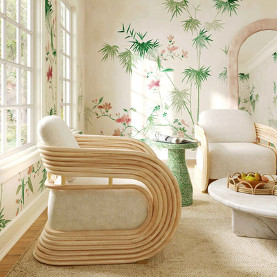 Serena Cream Natural Rattan Accent Chair