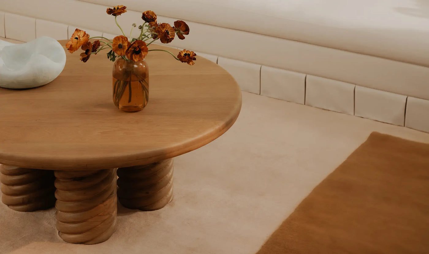 Column Round Coffee Table Oak