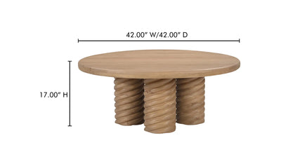 Column Round Coffee Table Oak