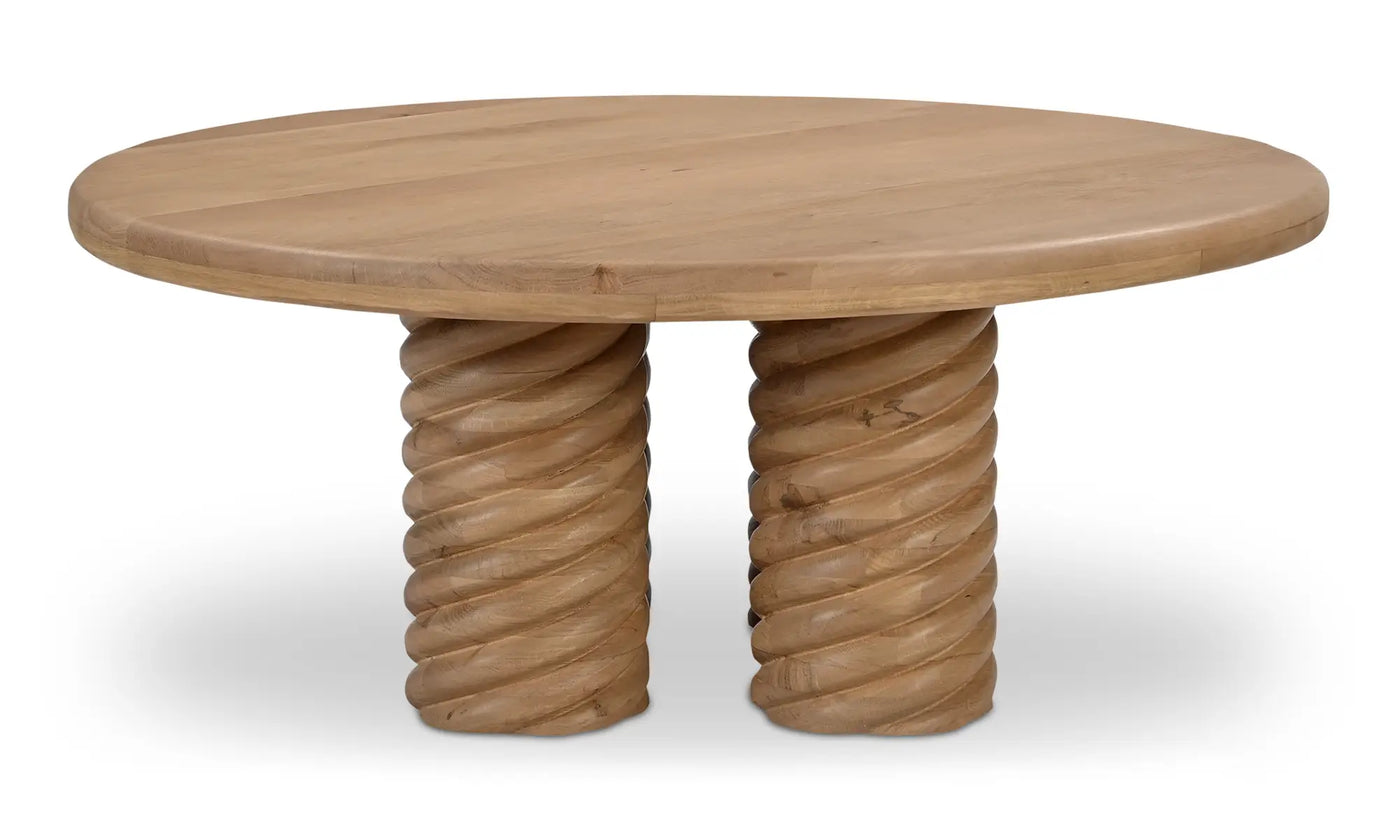 Column Round Coffee Table Oak