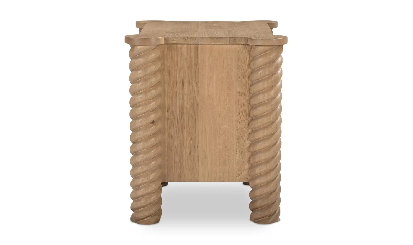 Treccia 2 Drawer Nightstand Oak