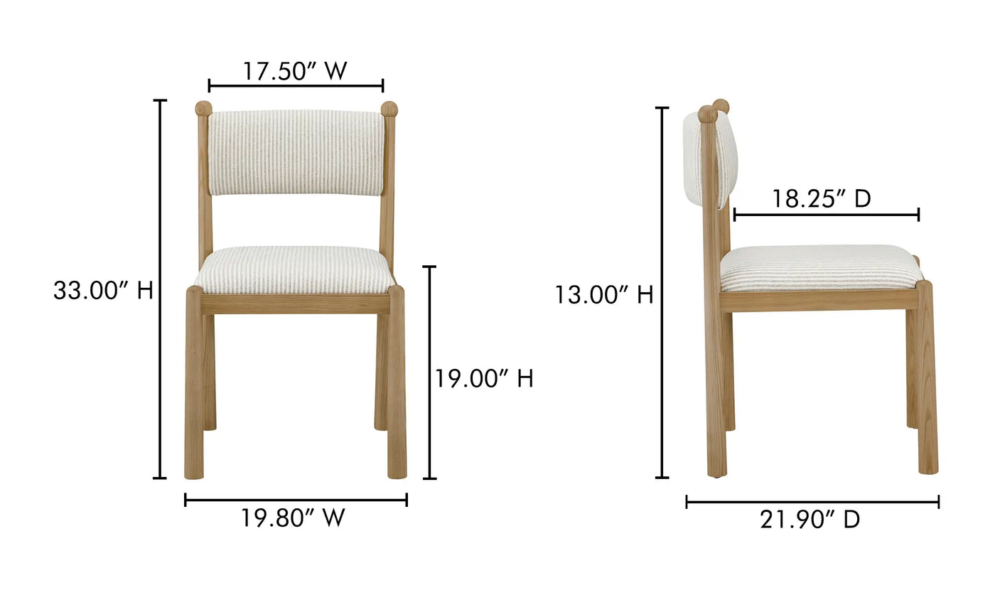 Villetta Dining Chair Stripe - Set Of Two