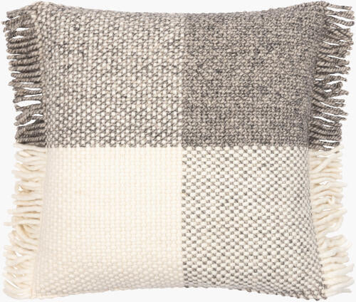 Textured + Fringe Pillow Gray