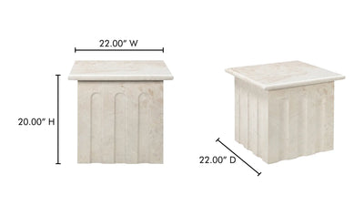 Forum Side Table Cream Marble