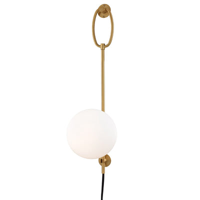 Gina Plug in Wall Sconce Aged Brass